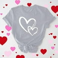 thumbnail image 3 of STETMN Heart Valentine Graphic Tee - Women's Cute Love Print Short Sleeve Crewneck Casual Lightweight Top, 3 of 6