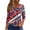 A#013#-Watermelon Red, variant on ASDFVBKG Ladies Patriotic 3/4 Length Sleeve Women's Shirts Henley Neck Tshirts Casual Festival Independence Day Tops Red White and Blue Summer American Flag Blouses S