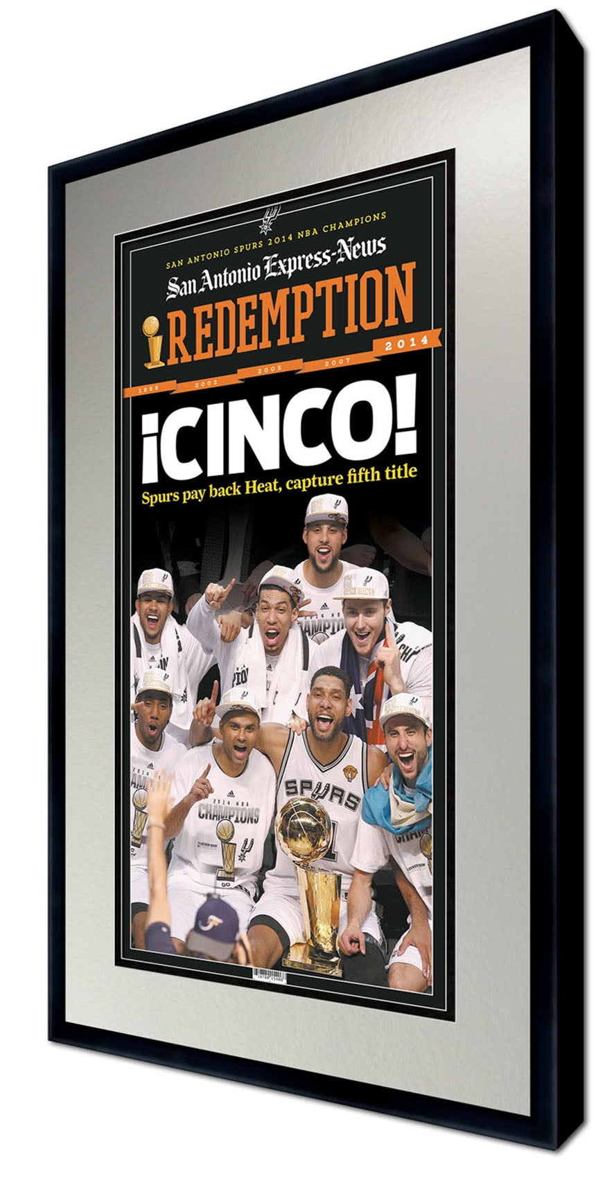 11x22 Newspaper Frame with Silver and Black Double Mat Made to