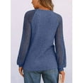 thumbnail image 5 of Trendy Tunic Pullover Tops with Thumb Holes Comfy Winter Sweaters Blue L, 5 of 6