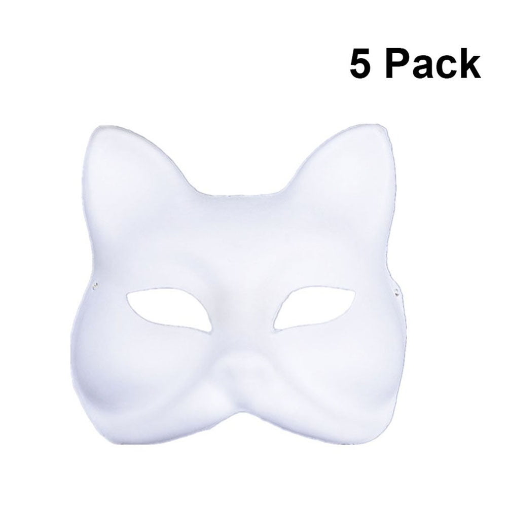 5Pc Mask Painting Mask Full Face Costume Pulp Blank White Mask For DIY ...