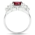 thumbnail image 2 of HauteFacets QR8067RHWZ-SSR-9 3.16 Carat Genuine Rhodolite & White Zircon 0.925 Sterling Silver Ring, 2 of 3