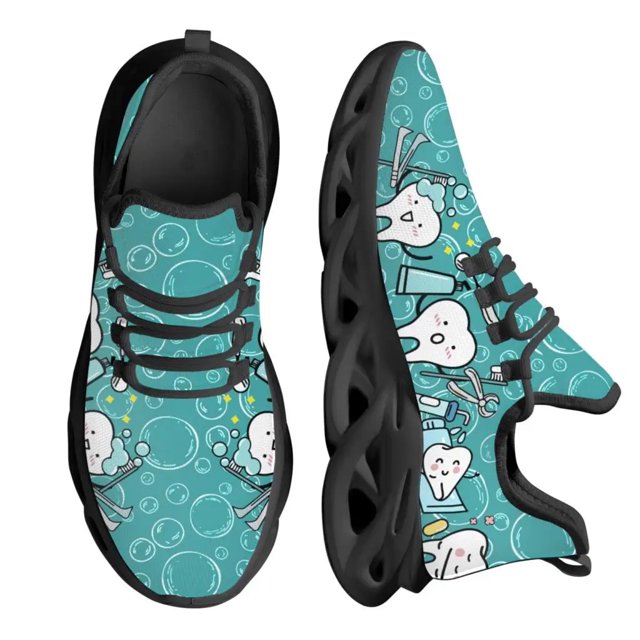Zapatillas de deporte dentales de moda para mujer, zapatos de plataforma ligeros y antideslizantes para mujer, cómodos, con cordones, de malla, tenis