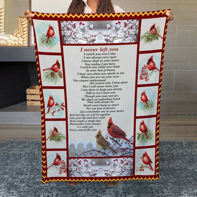 LLC I Never Left You Cardinal Birds Memorial Blanket