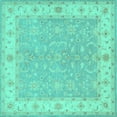 thumbnail image 1 of Ahgly Company Machine Washable Indoor Square Persian Turquoise Blue Traditional Area Rugs, 8' Square, 1 of 4