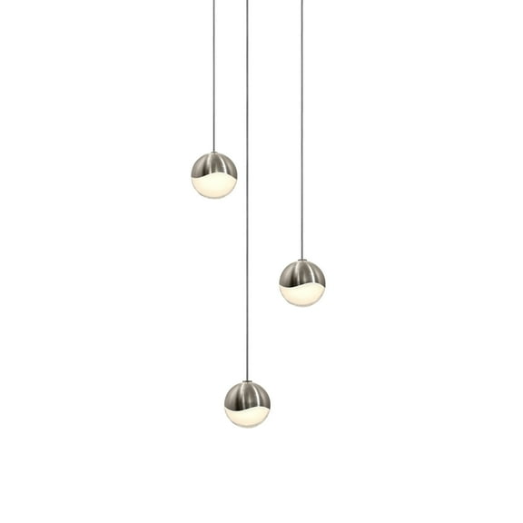 Sonneman 2914-Sml Grapes 3 Light 7" Wide Led Suspension Multi Light Pendant - Nickel