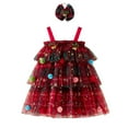 thumbnail image 2 of Jsaierl Girls Christmas Dresses Sleeveless Layered Tulle Tutu Dress for Toddler Girl Star Sequin Kids Xmas Clothes, 2 of 9