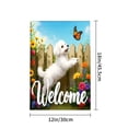 thumbnail image 4 of Amhnf Welcome White Dog Garden Flag With Butterfly And Flowers For Home Outdoor Garden Yard Decor 12x18 inch, 4 of 5