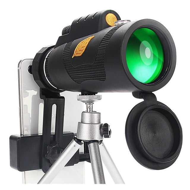 Télescope Monoculaire Puissant 12x50 avec Trépied et Support pour Téléphone Intelligent Adapté pour Camping Randonnée Escalade, Réglage Facile