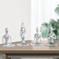 thumbnail image 1 of Estatuilla de yoga Macarena en pose de Contemplación de resina Color Plata antigua, 1 of 8