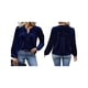 thumbnail image 3 of Blusas de Terciopelo con Cuello en V para Mujer, Estilo Vintage, Larga, Botones, Plisadas, Elegantes, Informales, de Otoño. Azul 5XL, 3 of 8