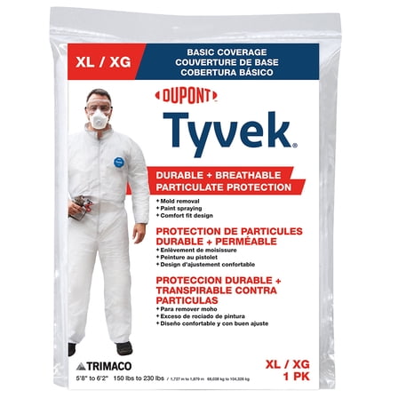 Trimaco Tyvek Tyvek Coveralls White XL 1 pk