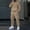 Khaki, variant on Men's 2 Piece Cargo Tracksuit, Long Sleeve Solid Lace up Hooded Pullover Sweatshirt & Multi‑Pocket Cargo Jogger Pants, Casual Streetwear Athletic Sweatsuit for Men