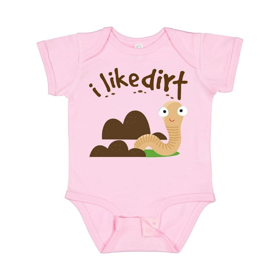 Inktastic I Like Dirt Earthworm Boys or Girls Baby Bodysuit