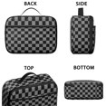 thumbnail image 3 of Gray and Black Checkered Pattern Insulated Lunch Bag Teens,Bento School Lunch Bag for Teens for Work,Picnic or Travel 10.6x7.7x4.3 Inches,12 Can Capacity, 3 of 6