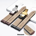 thumbnail image 5 of Gostoto Calf Leather Watch Strap Stainless Steel Butterfly Clasp Watch Band Replacement Strap Watchband Belt with tools ,14mm-22mm, 5 of 6