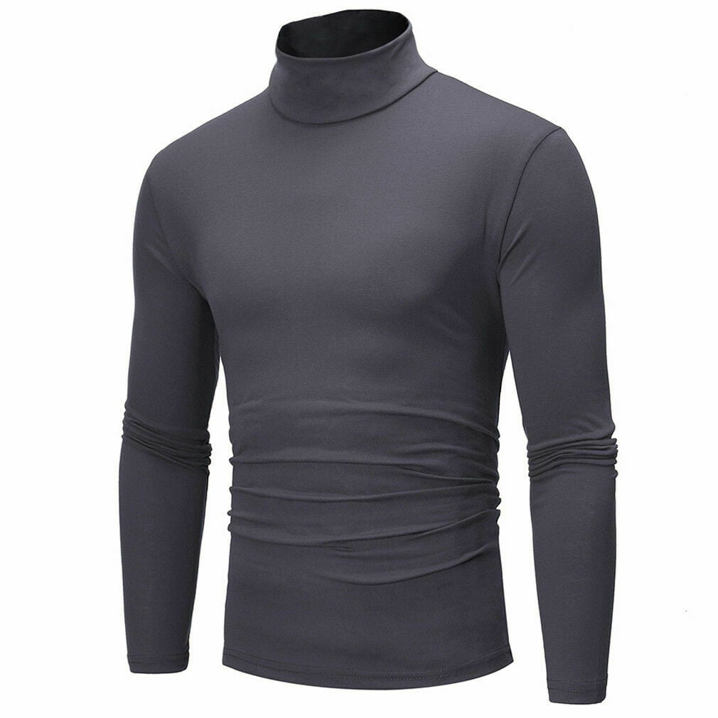 Men Long Sleeve High Neck Undershirt Turtleneck T-Shirt Thermal Undershirt by Lowprofile 
