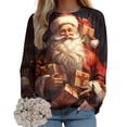 thumbnail image 3 of Futezty Womens Christmas Sweatshirt Funny Santa Snowman 3D Print Plus Size Graphic Sweatshirts Crewneck Xmas Holiday Tops, 3 of 5