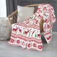 thumbnail image 3 of Christmas Blankets and Throws, Holiday Throw Blanket for Couch Soft, Christmas Snow Moose Fleece Flannel Throw Blanket, Winter Warm Cozy Flannel Deer Blanket 60"X50", 3 of 6