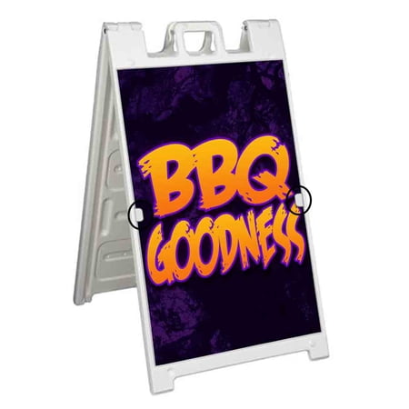 BBQ Goodness (24 X 36 ) Deluxe A-Frame Signicade Includes 2 Removable Panels & Stand
