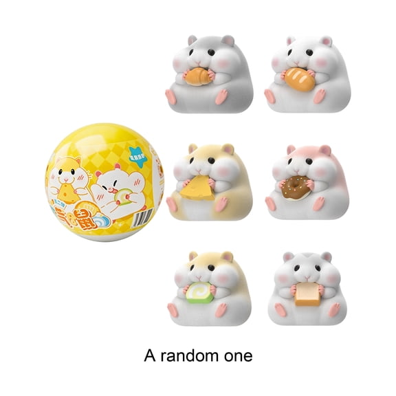 Hamster Collectible Figure Toy, Lucky Fortune Theme Blind Capsule, 1 Random Piece PVC Figurine, Desktop Decoration Ornament for Collectors and Kids Hobby
