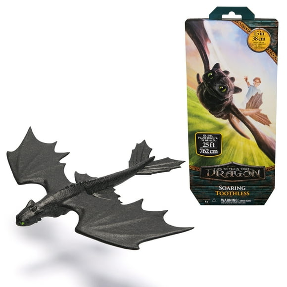 DreamWorks Dragons, How to Train Your Dragon, Planeur dragon Soaring Toothless avec envergure de 38 cm, jouets pour garçons et filles à partir de 4 ans