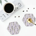 thumbnail image 4 of Kdxio Lavender Flowers Funny Coasters,4 Pcs Leather Coasters,Housewarming Gifts,Protect Furniture from Water Marks Scratch and Damage, 4 of 8