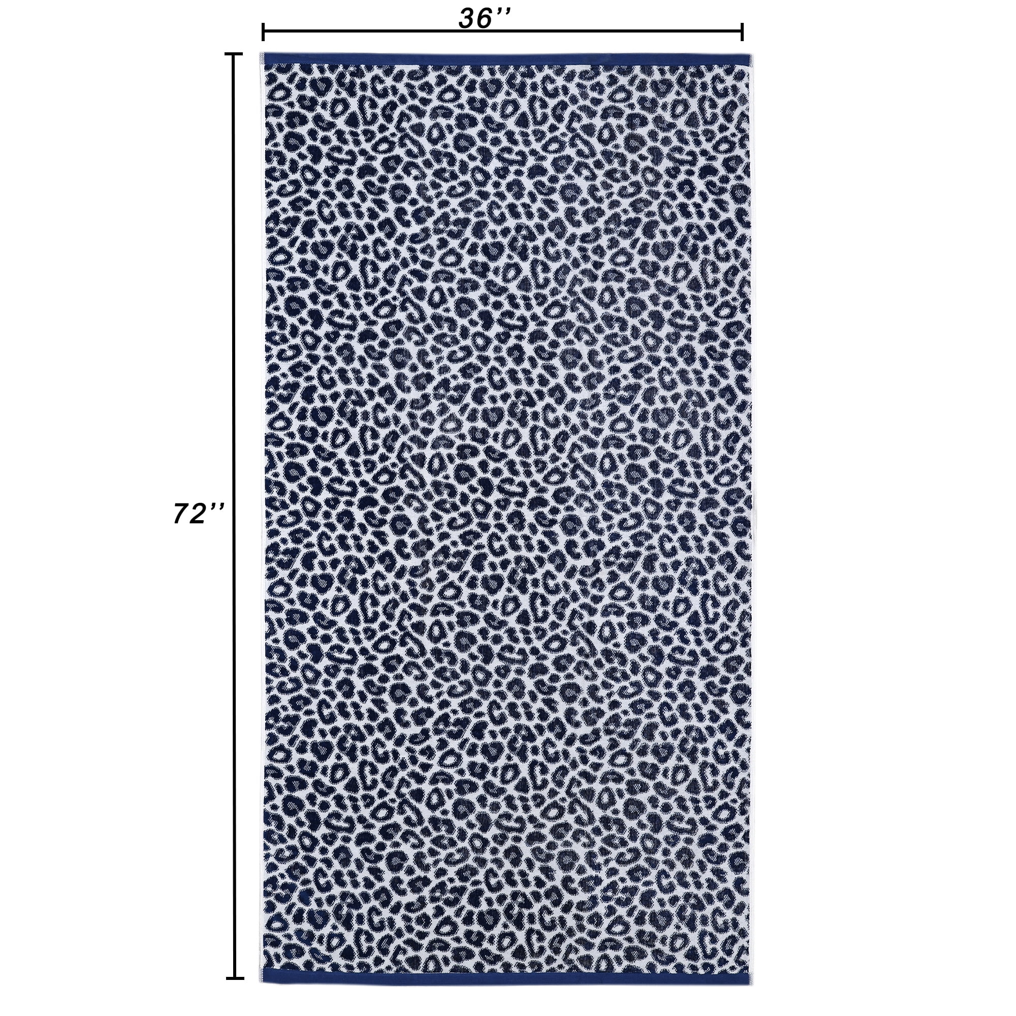Mainstays Beach Collection Beach Towel, 36 x 72 in, Leopard Blue