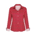 thumbnail image 4 of Veste en Jean Imprimée pour Femmes, Cardigan Décontracté à Manches Longues et Coupe Ample avec Boutons devant et Col à Revers, 4 of 5