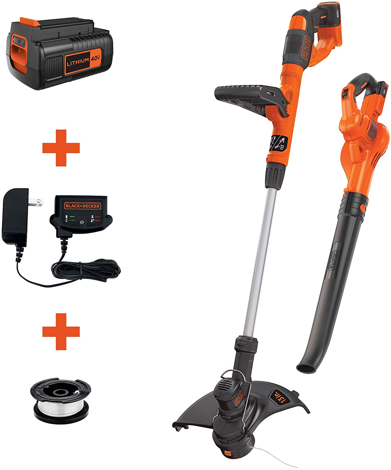 Black and Decker 40V MAX Cordless String Trimmer & Sweeper Combo Kit  (LCC340C)