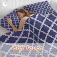 thumbnail image 4 of 3 Piece Quatrefoil Moroccan Pattern Duvet Cover Set Twin Size, Microfiber Comforter/Quilt Cover with Corner Ties and 2 Pillowcases, Geometric Blue Morocco All Season Soft Bedding with Zipper Closure, 4 of 8