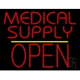 thumbnail image 1 of Medical Supply Block Open Yellow Line LED Neon Sign 24 x 31 - inches, Black Square Cut Acrylic Backing, with Dimmer - Bright and Premium built indoor LED Neon Sign for Defence Force., 1 of 6