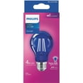thumbnail image 2 of Philips Blue A19 Medium 4W Indoor/Outdoor LED Decorative Party Light Bulb 568865, 2 of 2