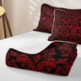 thumbnail image 4 of Erosebridal Hippie Damask Floral Twin Quilt Set for Women Girls, Vintage Bohemian Twin Coverlet Set, Black Red, 2 Pieces, 4 of 7