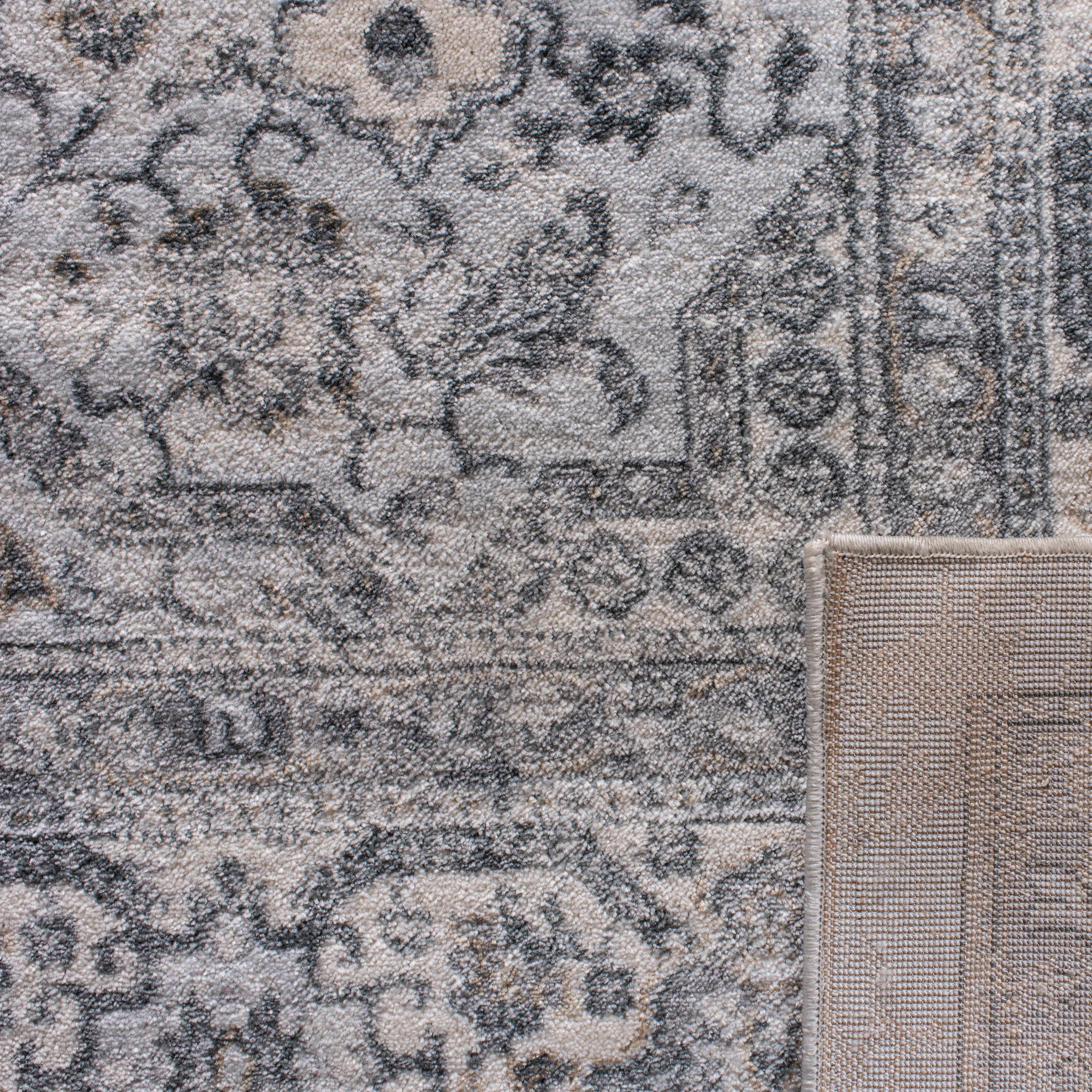 SAFAVIEH Isabella Zander Oriental Runner Rug, Dark Grey/Cream, 2'2" x 11'