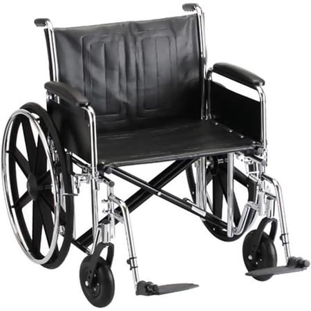 Nova Steel & Vinyl Wheelchair W/Detach Desk Arms & Footrests : 24" Elevating Leg Rests