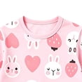 thumbnail image 4 of Spazoro Toddler Kids Girls 2PC 100% Cotton Ouifit Sets, Cute Print Long Sleeve Soft & Comfy Fall Winter Casual Shirts and Pants for Loungewear Pink Size 3-4T, 4 of 6