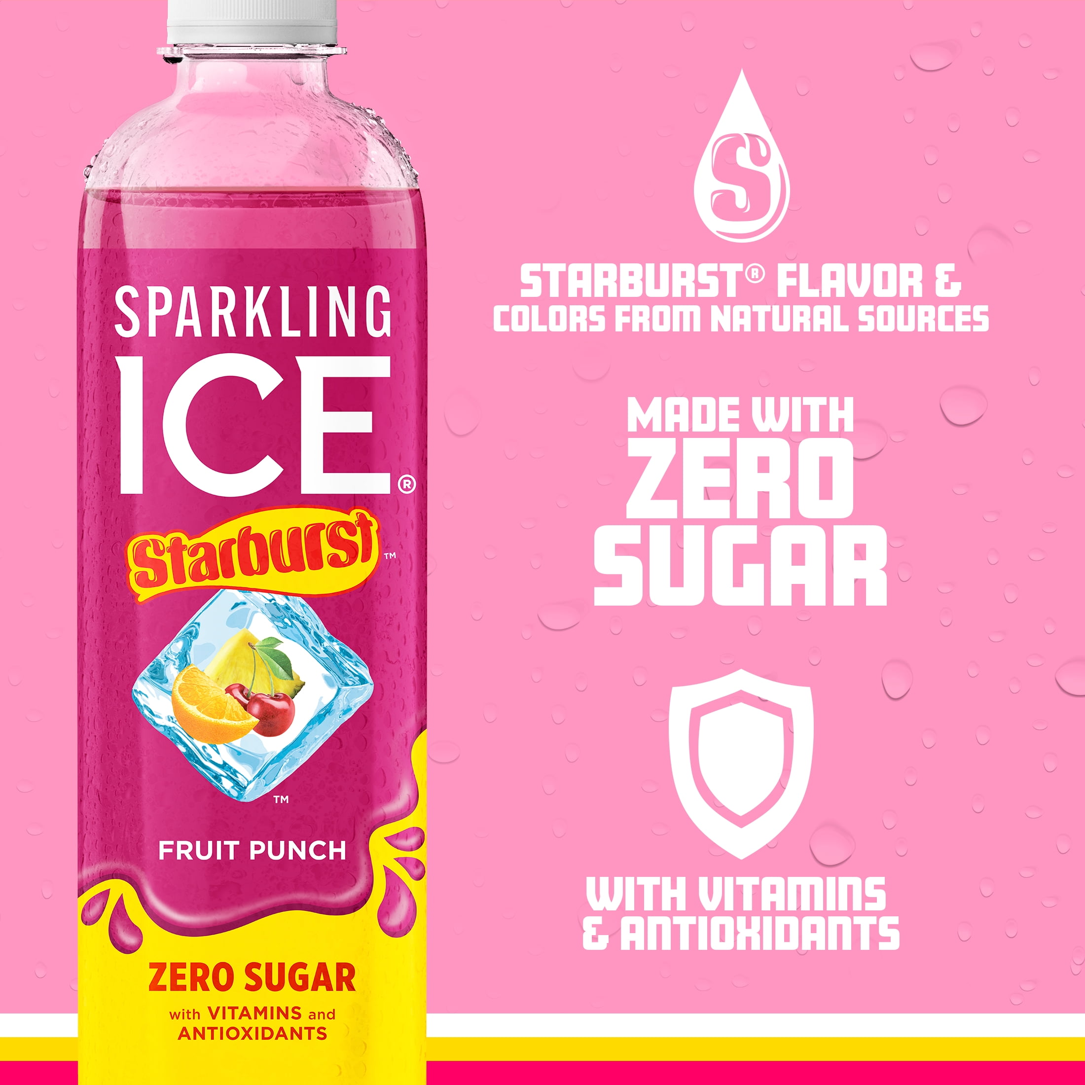 Sparkling Ice STARBURST Fruit Punch, 17 Fl Oz, 12 Count