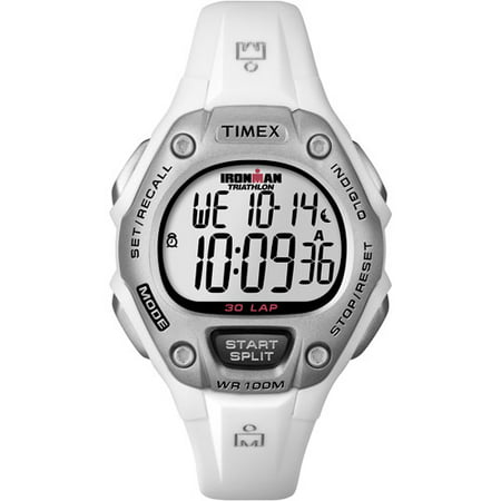Timex Women's Ironman Classic 30 Mid-Size Watch, White Resin Strap