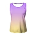 thumbnail image 4 of Hpapadks Tankini Tops for Women Crewneck Sleeveless Gradient Print Tanks Casual Loose Fit Basic Vest Camisole Tops for Women Purple XXL, 4 of 5