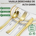 thumbnail image 3 of KFBGKKF Cubiertos Reutilizables, Vajilla Elegante Reutilizable de150PCS, 50 Tenedores, 50 Cuchillos y 50 Cucharas Elegantes, para Cumplea&ntilde;os, Banquetes, Reuniones, Fiesta, Bodas, para 50 In, 3 of 7
