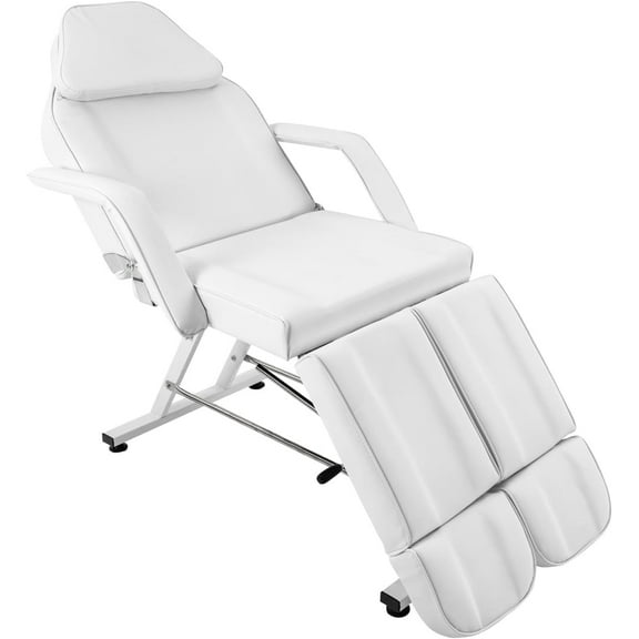 Portable Massage Tattoo Chair, Adjustable Facial Bed with Split Footrests - Multipurpose Spa Table for Estheticians & Clients, 70.9 x 24.4in Large Space, Durable & Comfortable, White
