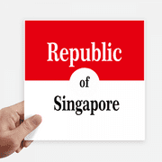 Singapore Lion City Flag Colors English Sticker Tags Wall Picture Laptop Decal Self adhesive