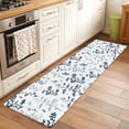 thumbnail image 3 of Blue Botanical Kitchen Runner Rug 2x6 Washable Runners for Hallway Non Slip Watercolor Spring Floral Summer Leaf Large Area Rug Indoor Floor Carpet for Bathroom Laundry Entryway Bedroom Living Room, 3 of 8