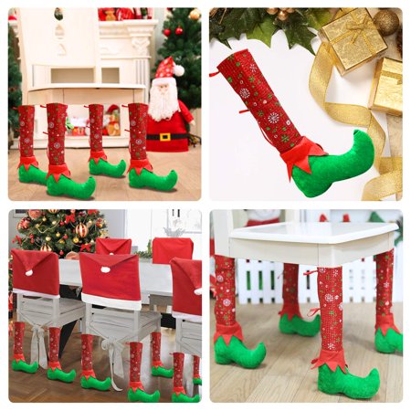 Gohope Christmas Table Decorations 4pack Christmas Table Leg