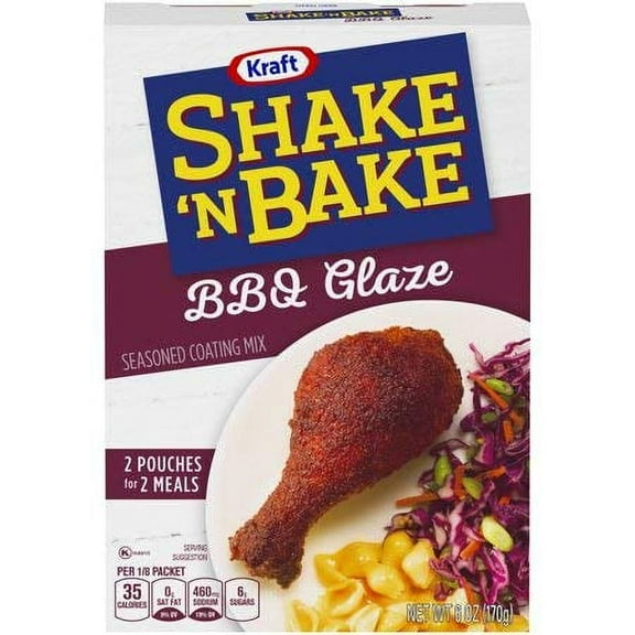 Shake 'N Bake Barbecue Glaze Seasoned Coating Mix, 6 oz Box, Pack of 2