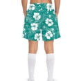 thumbnail image 5 of Boys Quick Dry Tropical Floral Shorts with Pockets Elastic Waistband Stretch Multicolor Hibiscus Palm Leaf Summer Beach Youth Size 4-15,Size 6-7T, 5 of 8