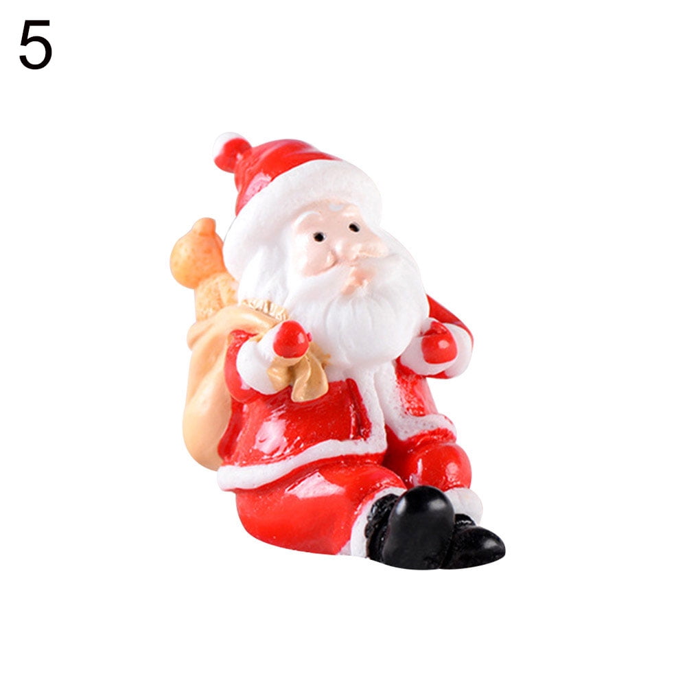 Garden Christmas Decorations Mini Santa Claus Snowman Figurine Xmas Ornament