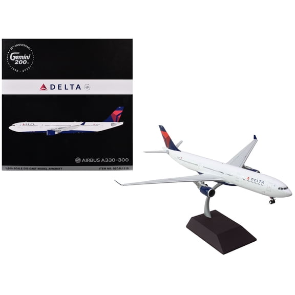 Airbus A330-300 Commercial Aircraft "Delta Air Lines" (N829NW) White with Blue and Red Tail "Gemini 200" Series 1/200 Diecast Model Airplane by GeminiJets