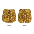 thumbnail image 3 of Balery Bright Shiny Golden Pantalones cortos deportivos para mujer con forro y dos bolsillos, elásticos, para entrenamiento, gimnasio, yoga-Medium, 3 of 7